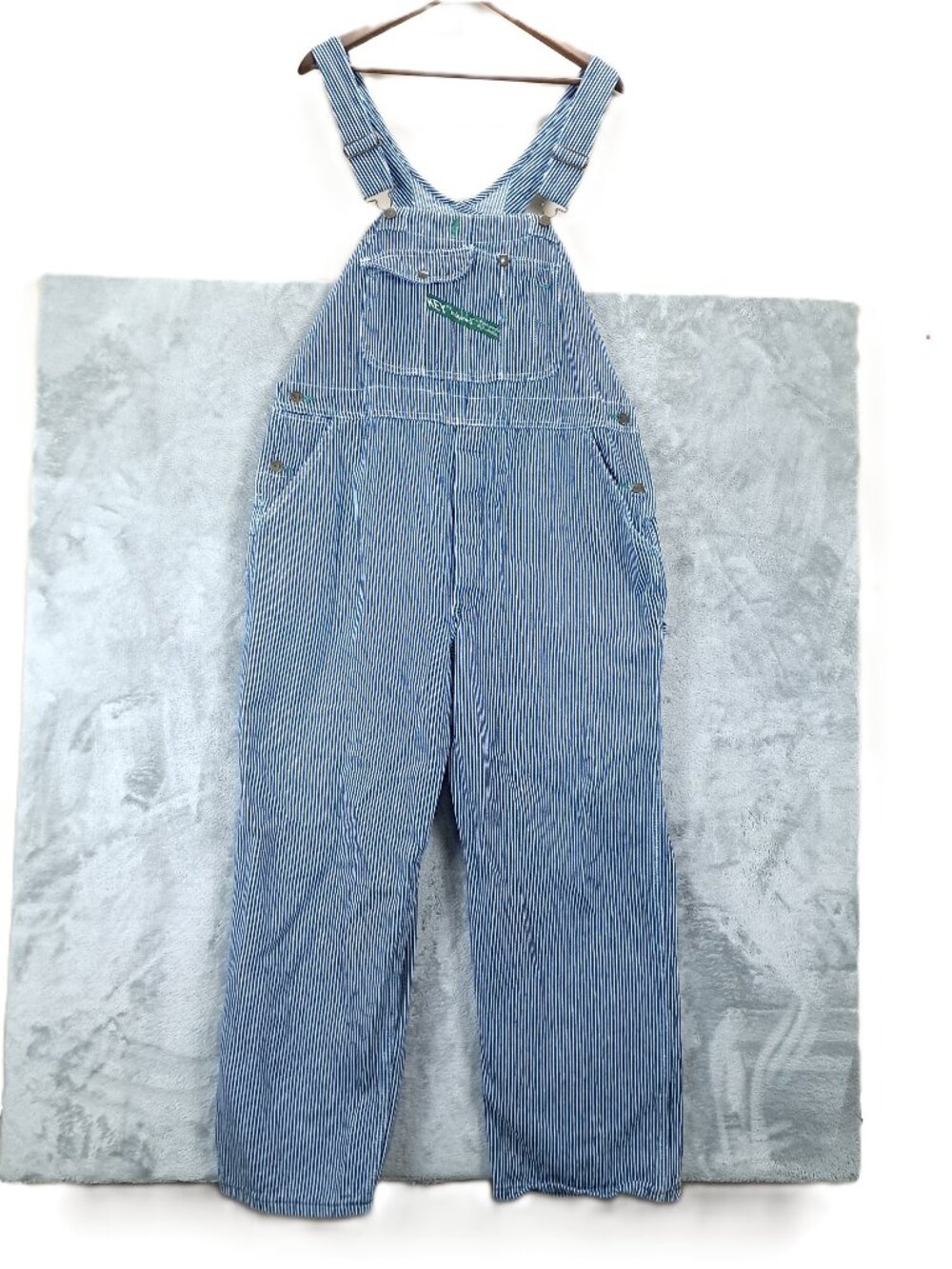 Vintage Key Imperial Hickory Striped Bib Overalls Men 40x29 Button Fly 235.47